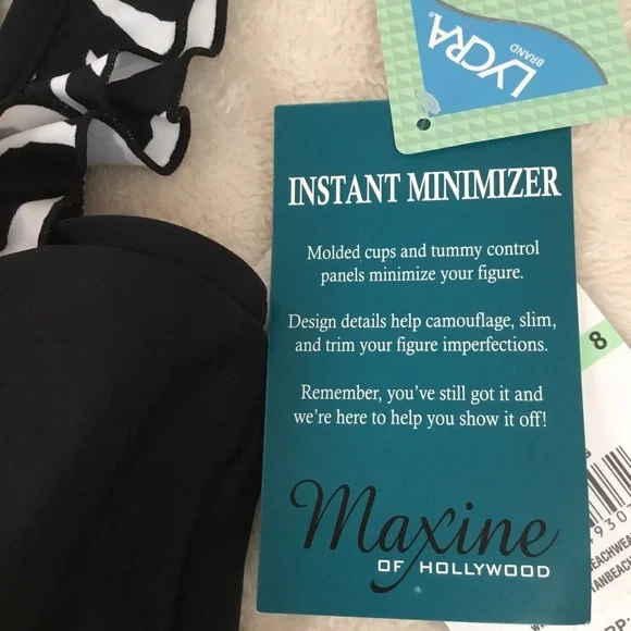 Maxine of Hollywood Instant minimizer Black one piece Swimsuit with Ruffles - Picture 5 of 12